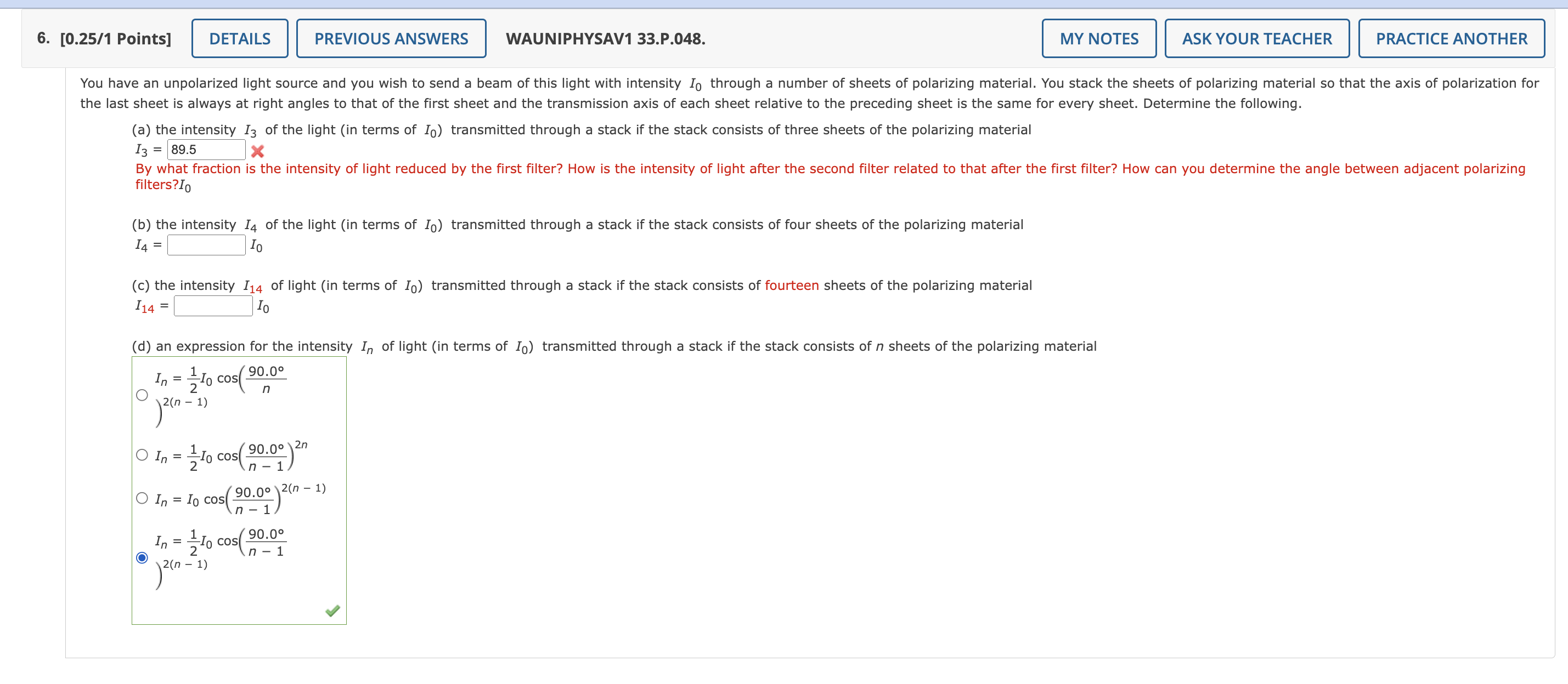 Can you write Snell's law for the cases where the angle of