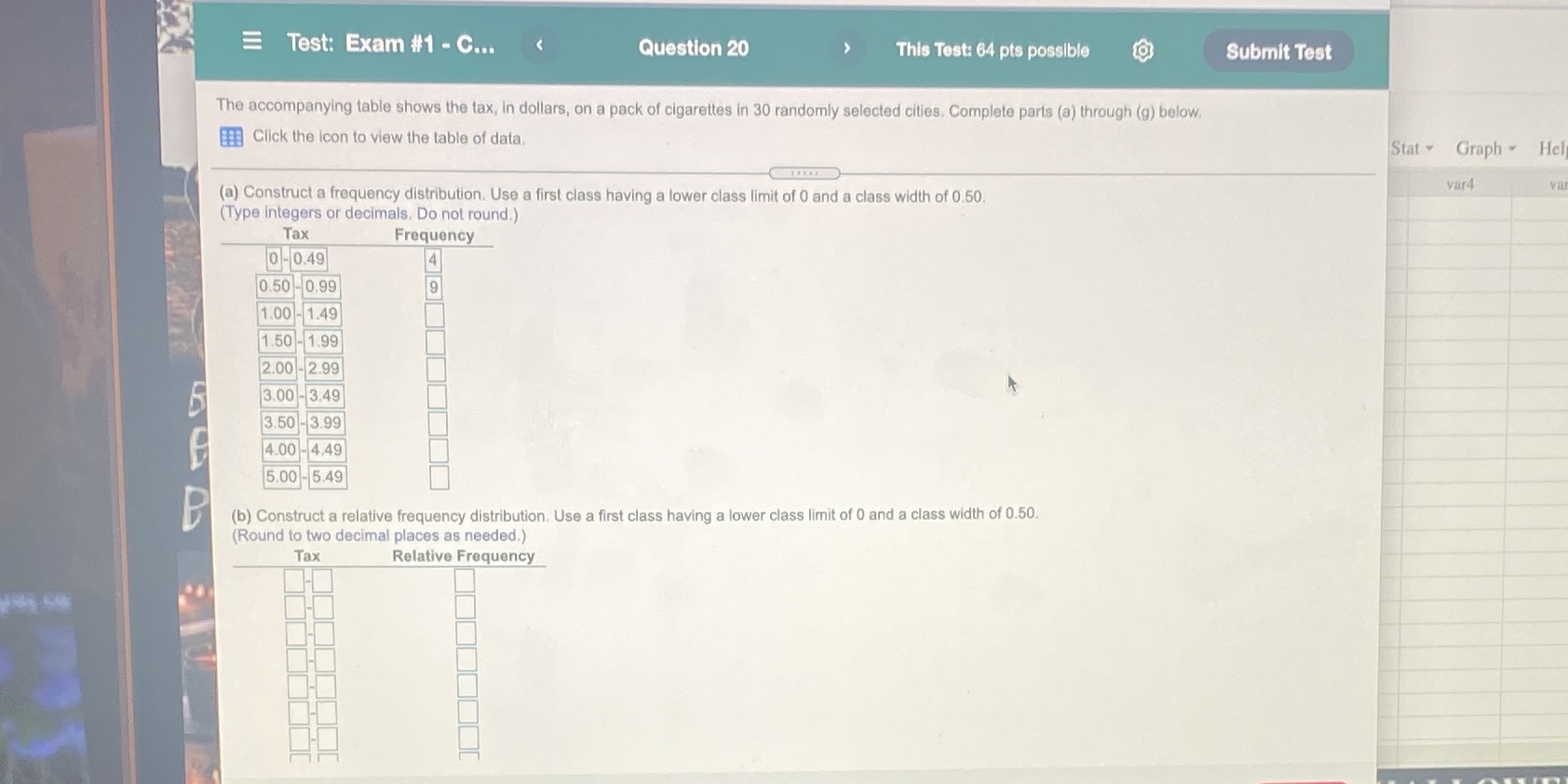  E Test: Exam #1 - C... Question 20 This Test: 64