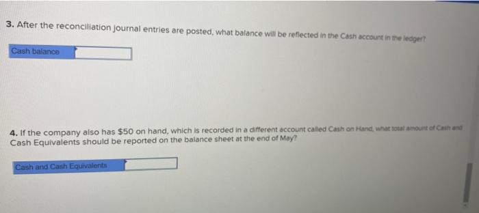 at the end of April showed a cash balance of $18,800. No