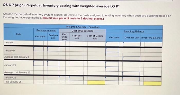(Algo) (5-7) [The following information applies to the questions displayed below) A