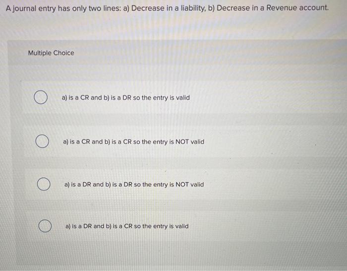 a) is a DR and b) is a DR so the entry
