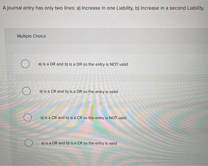 so the entry is valid a) is a DR and b) is