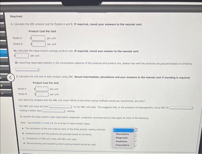 has three activites and two products. The units produced and shipped per