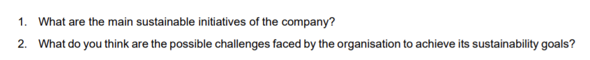 of the following sustainability reports (or CSR reports) and present their answers