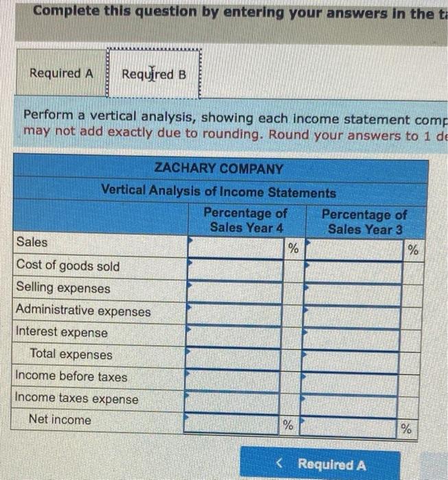 Year 4 follow: BACHARY COMPANY Income statements Year 4 Sales $200,100 Cost