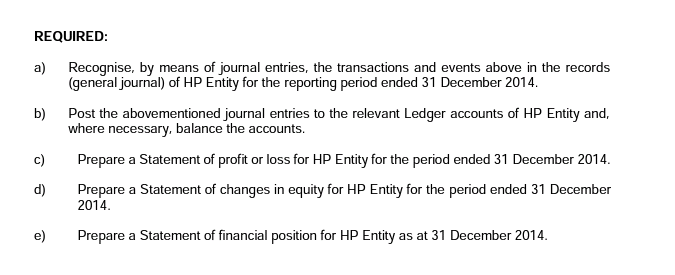 HP Entity: Dr Cr Capital 1 920 000 Retained earnings - 1