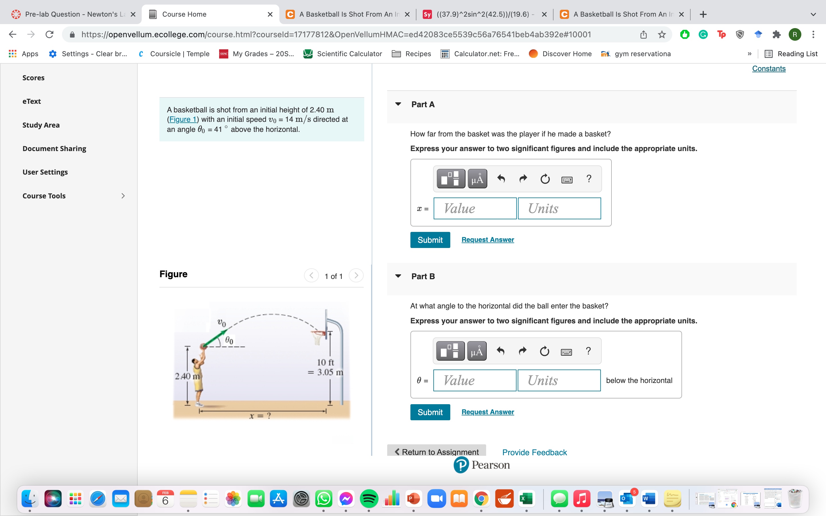 Pre-lab Question - Newton's L: X Course Home X C A