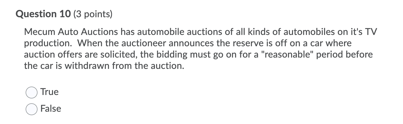 Help me answer this question by choosing TRUE or FALSE. This question