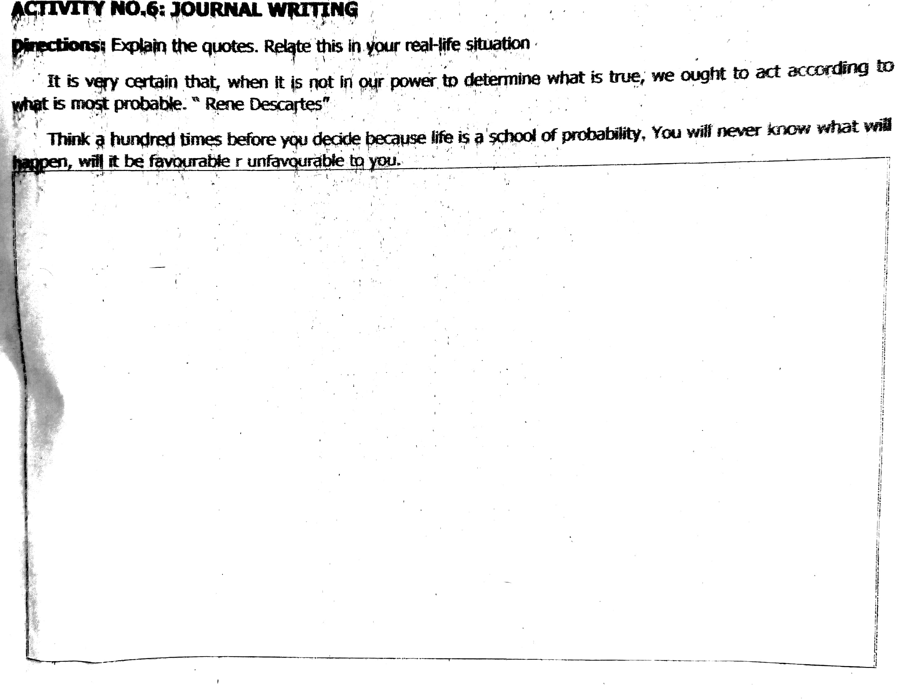 of times andrent occurs = go total number of trials 30 B.