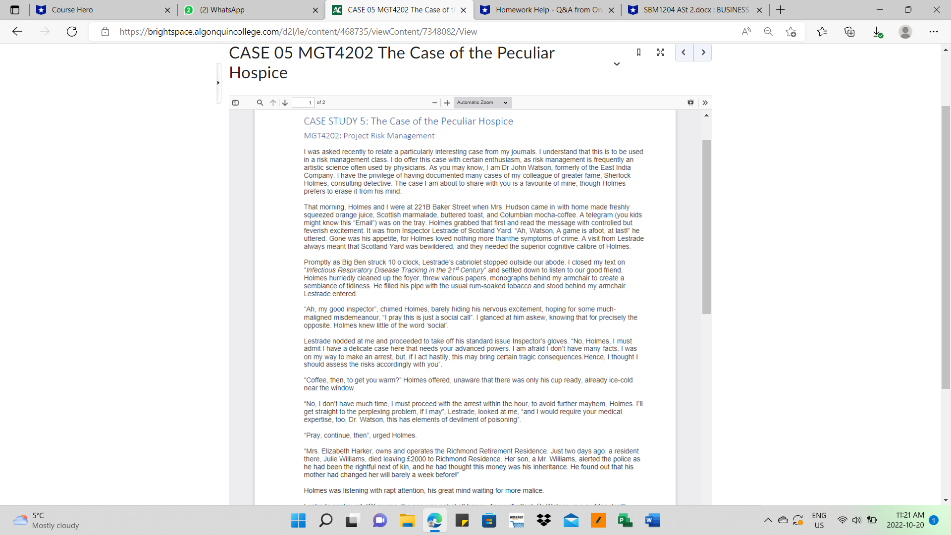  Course Hero X 2 (2) WhatsApp X A CASE 05 MGT4202