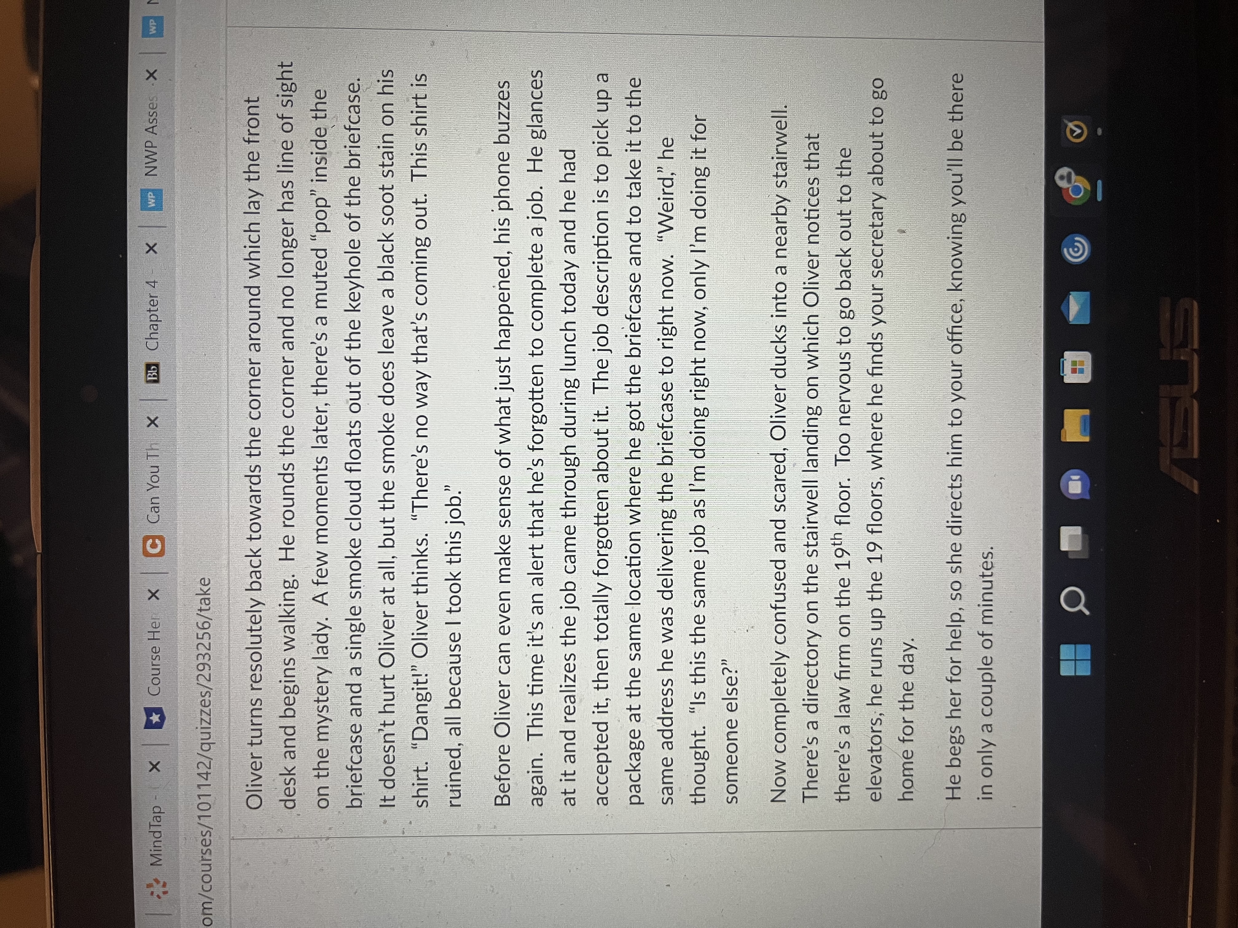 A few minutes later, Oliver again slams his bike into the rack