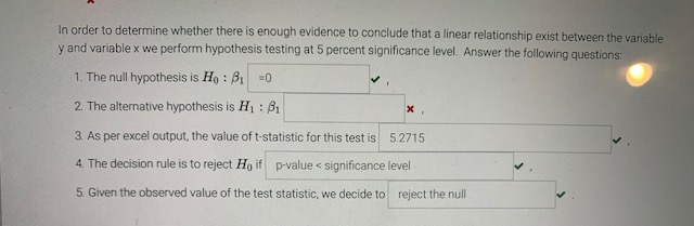 studying (x) statistics subject and marks obtained (y) in it. They ran