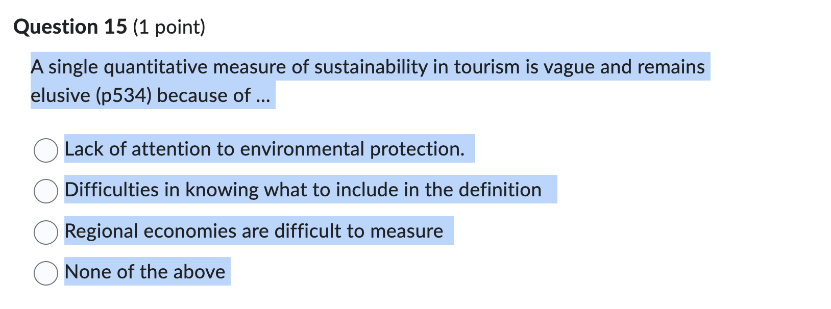 land use - specifically expansion of protected areas and conservation. 0 Individual