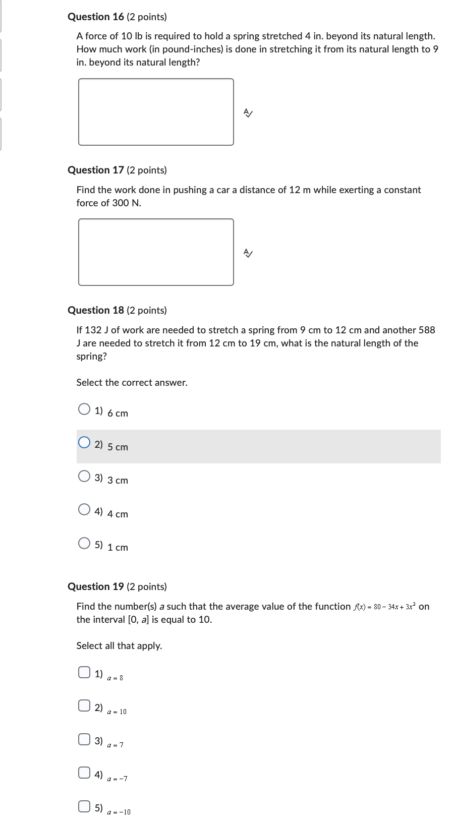 question 16 to 19please type it out the answer or if has