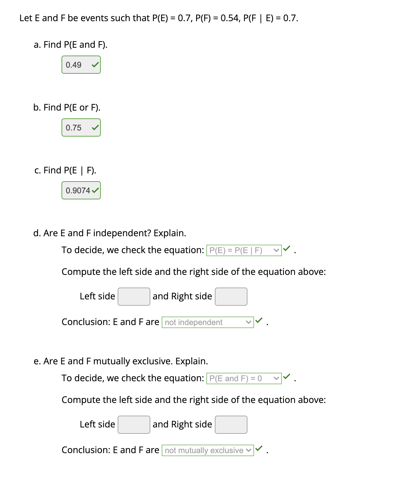 Please help with question D and E Right and left side Let