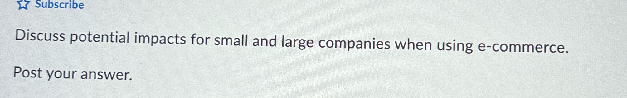 Please make sure it's less than a paragraph and not talk about