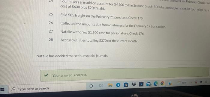 the month of February 2023 Feb 2 Collected $2,600 of accounts receivable