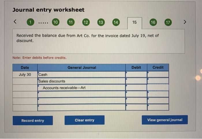  Journal entry worksheet 1 ... 10 11 12 13 14 15