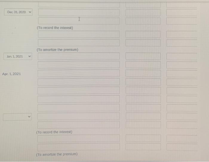 the books of Bramble Corporation May 1.2020 Bands payable with a par