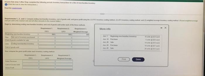 profit using the (1) FIFO inventory costing method. (2) LIFO inventory conting