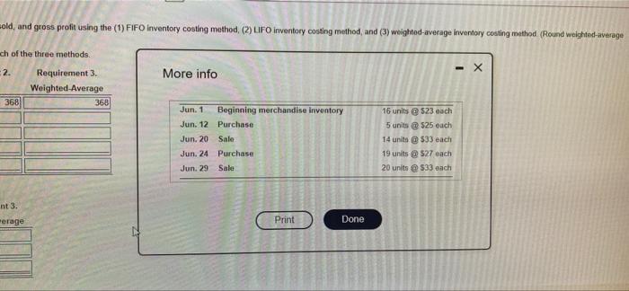 to the nearest dollar) Begin by determining ending merchandise Inventory and cost