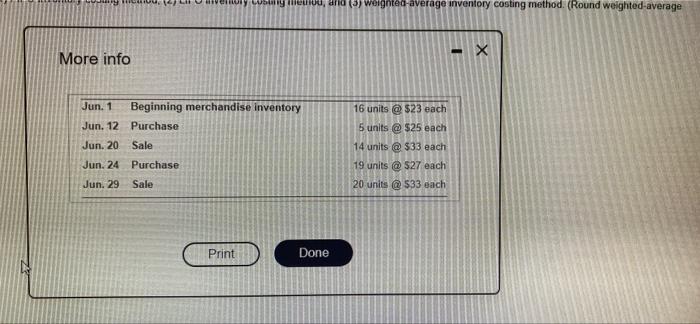 of goods sold under each of the three methods Requirement 1. Requirement