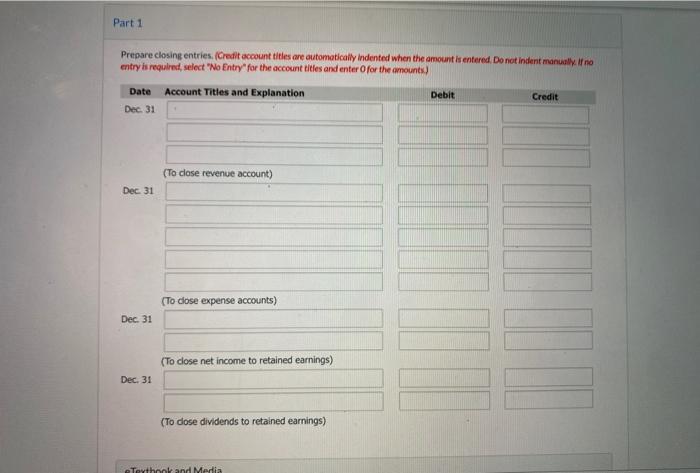 year-end account balances from the adjusted trial balance as of December 31,