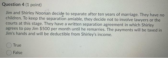 dealing at arm's length. True False Question 3 (1 point) Chris Shaffer