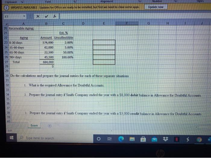Doubtful Accts. 8 9 Smith Company has just hired a new controller.