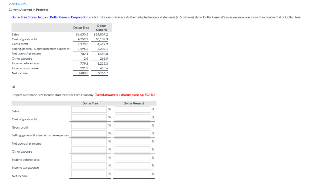  View Policies Current Attempt in Progress Dollar Tree Stores, Inc., and
