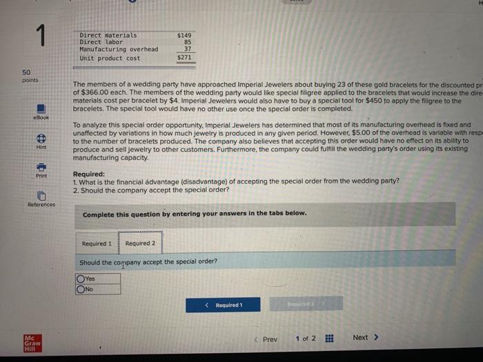 Homework Saved Help Sa 1 50 points materials cost per bracelet by