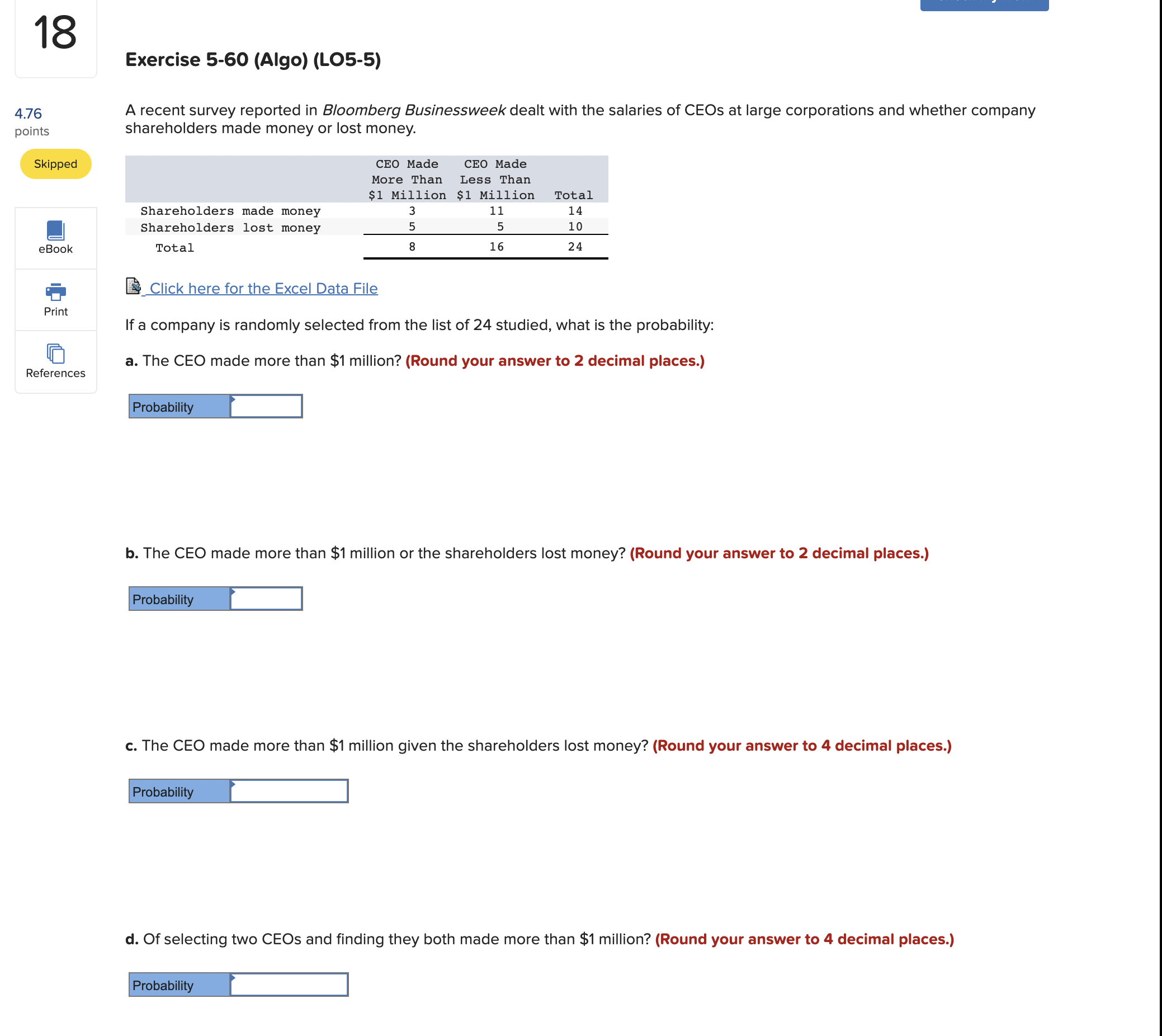 points First Event Skipped Second Event A1 A2 A3 Total B1 11