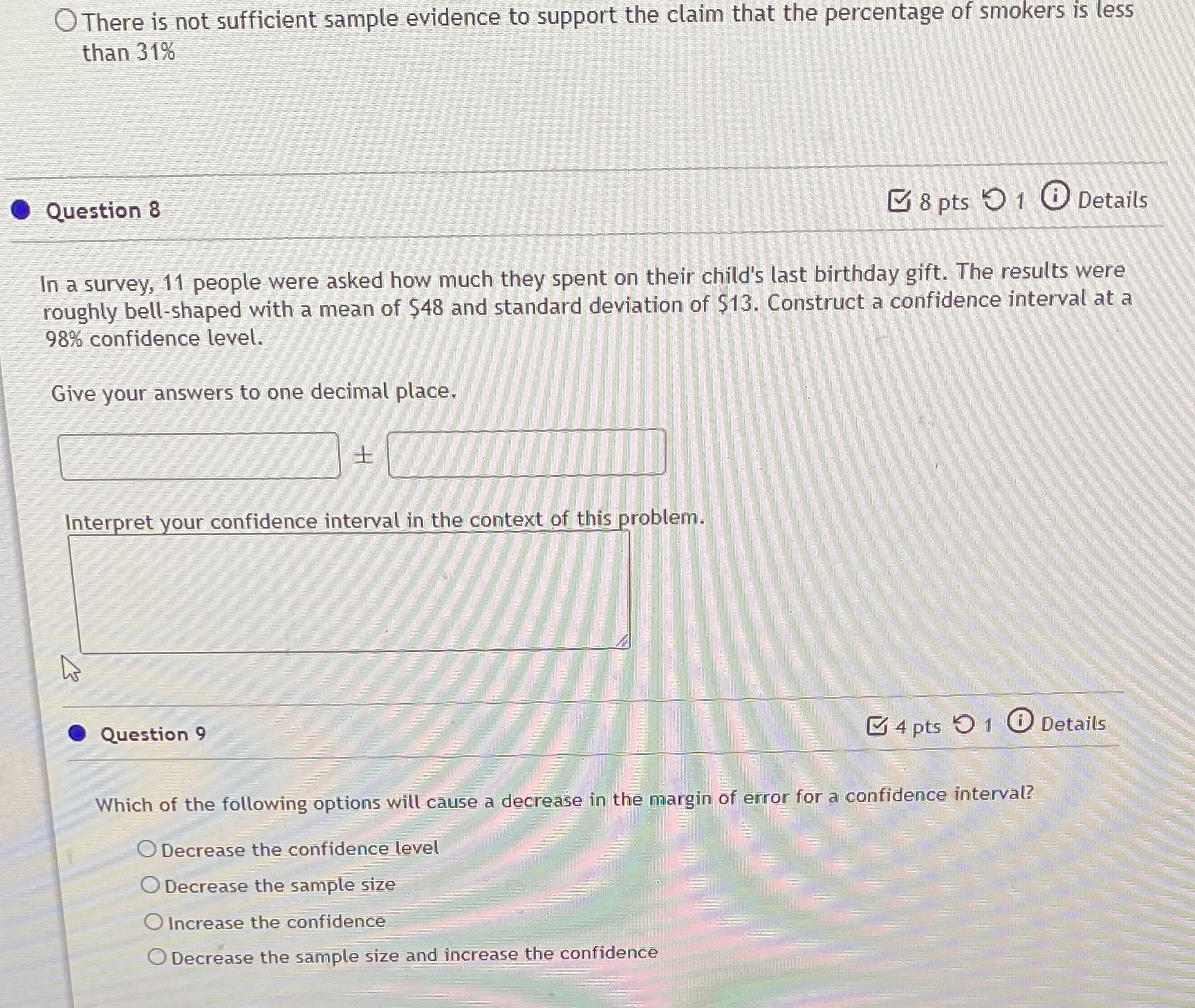 Question 8 & 9 Please make sure answer is 100% correct, will