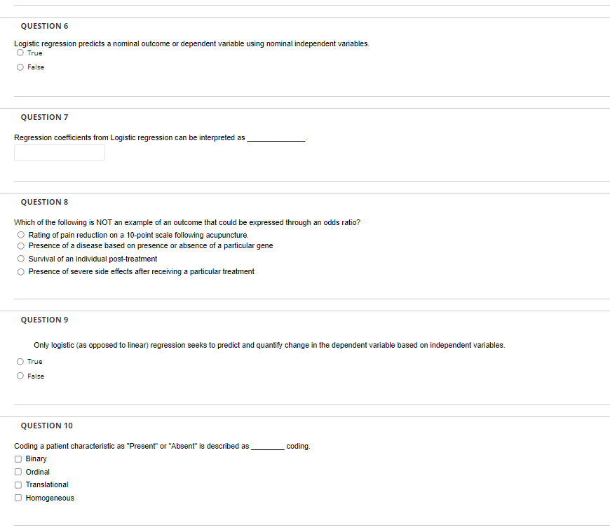 predict the outcome variable (continuous variable). True O False QUESTION 2 Predicted