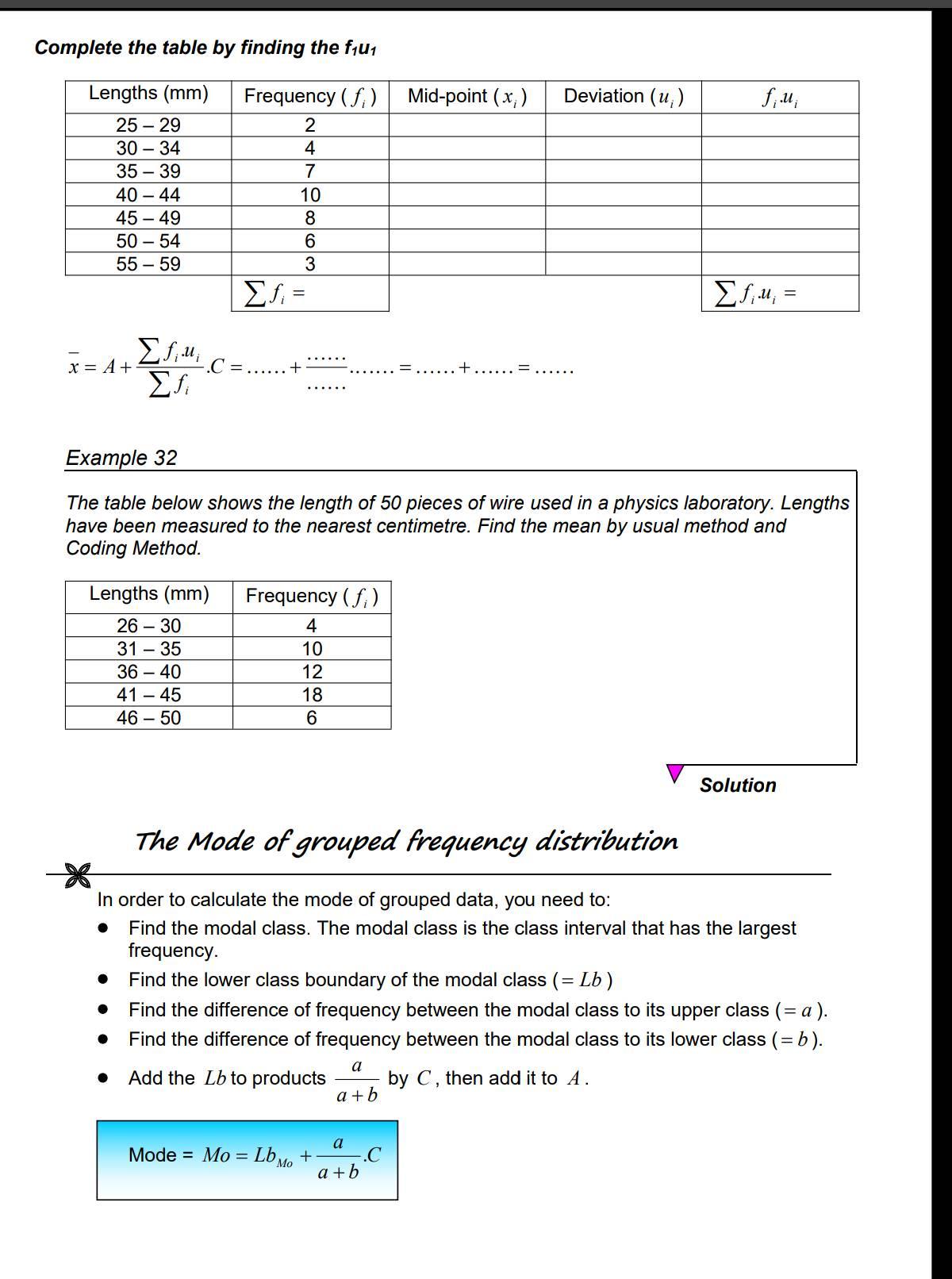help me with these, Complete the table by finding the fill-t Lengths