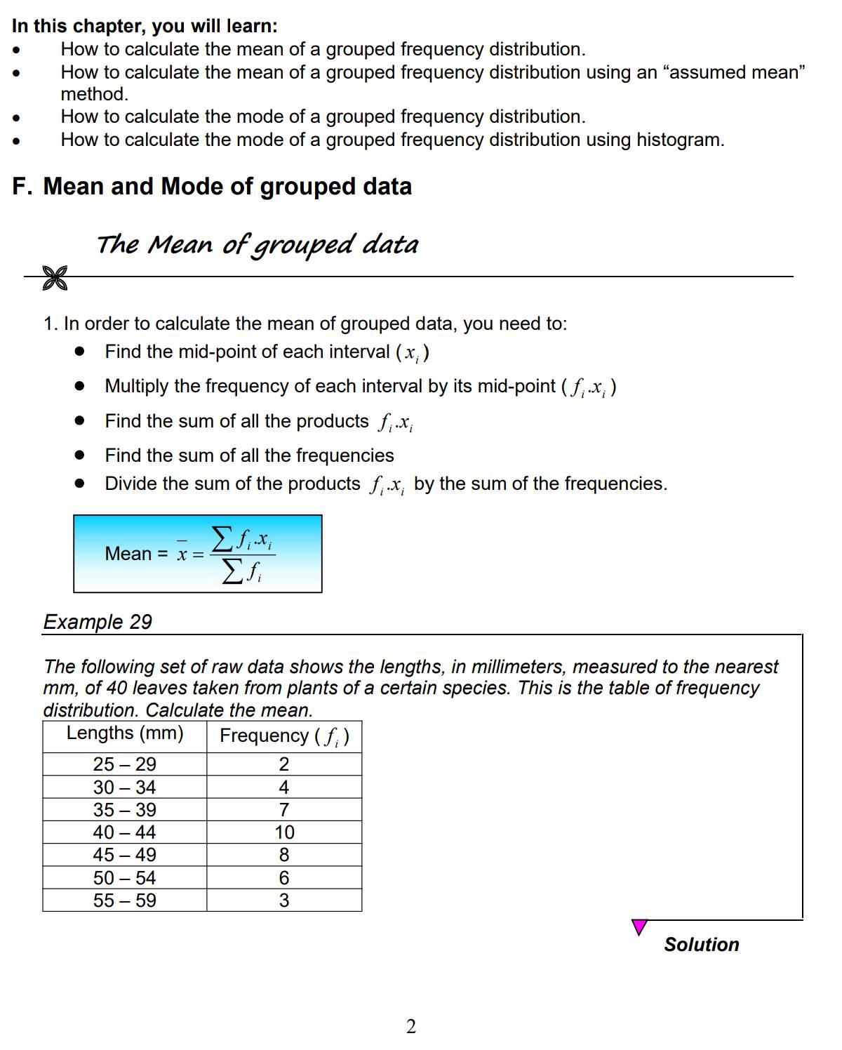 7 10 3 6 ...... The table betow shows the length of