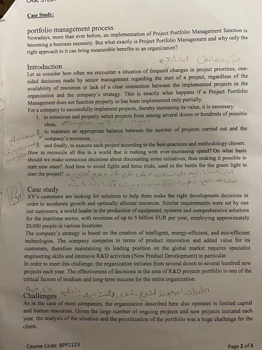  Case Study: eflat. Chilecito portfolio management process Nowadays, more than ever