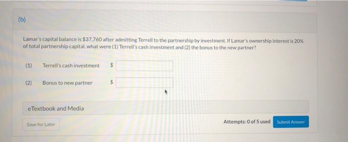 POLT Company is formed by admitting 1. Terrell to the firm as