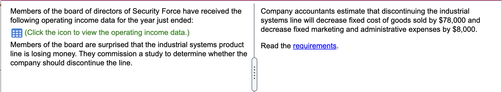 Margin Income Statement 2. 3 4. For the Year Product lines Industrial