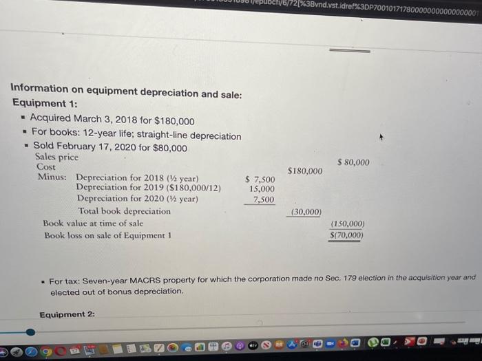 tax provision. Comprehensive Problem C:3-63 Jackson Corporation prepared the following book income
