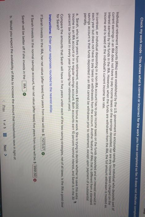 please help on part 2. Help Check my work mode : This