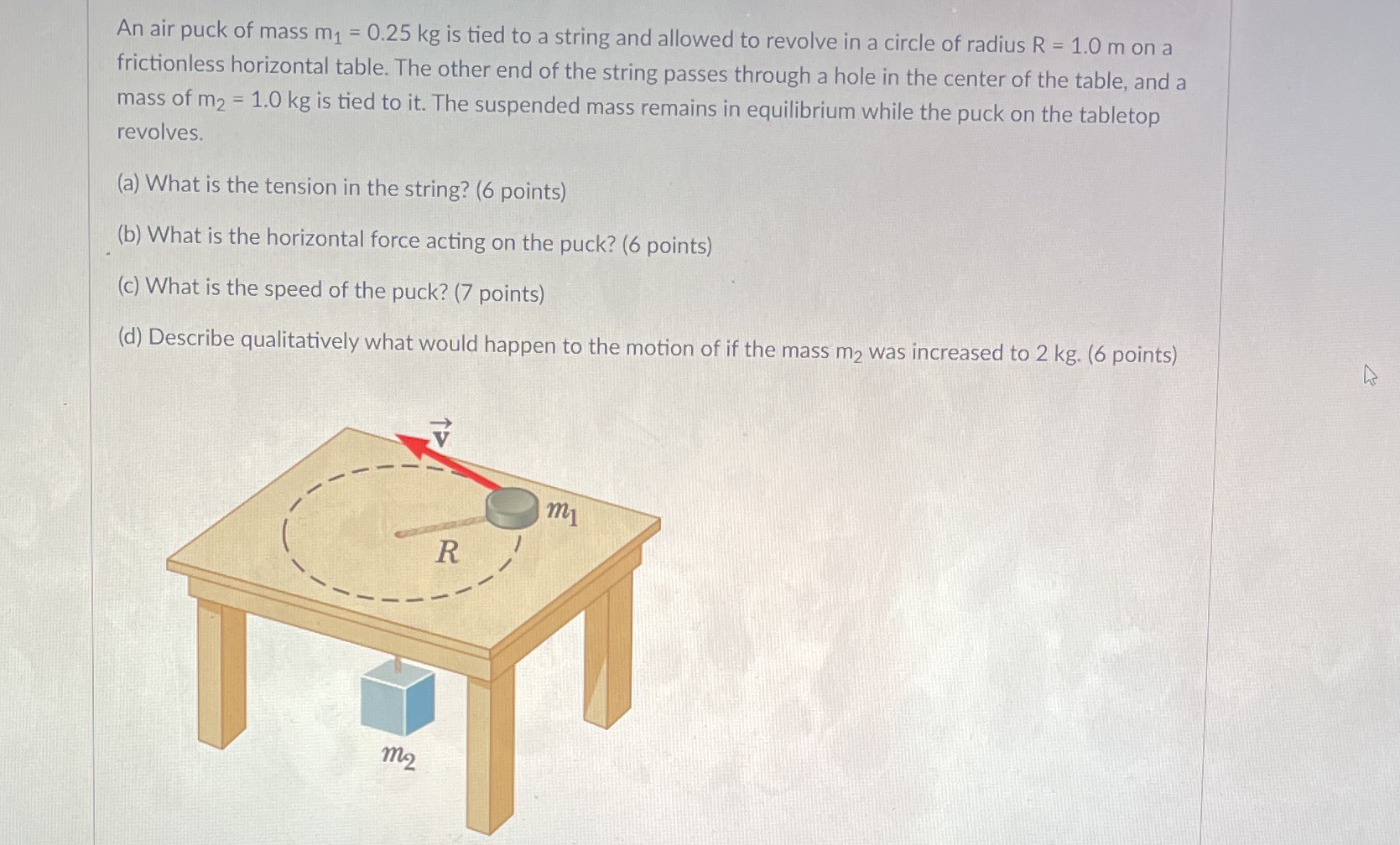 Please describe step by step for each part An air puck of