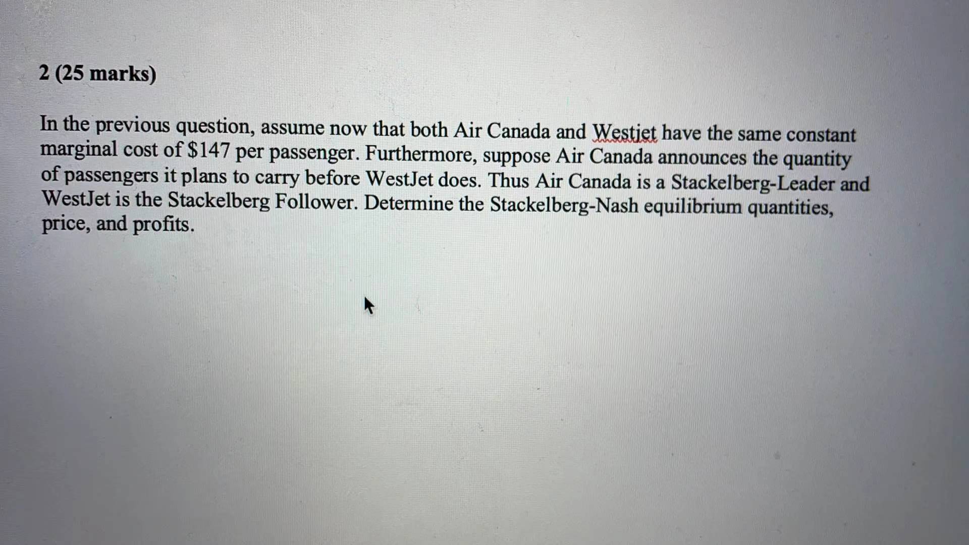 first part. Draw the isoprofit curve of each firm, corresponding to the