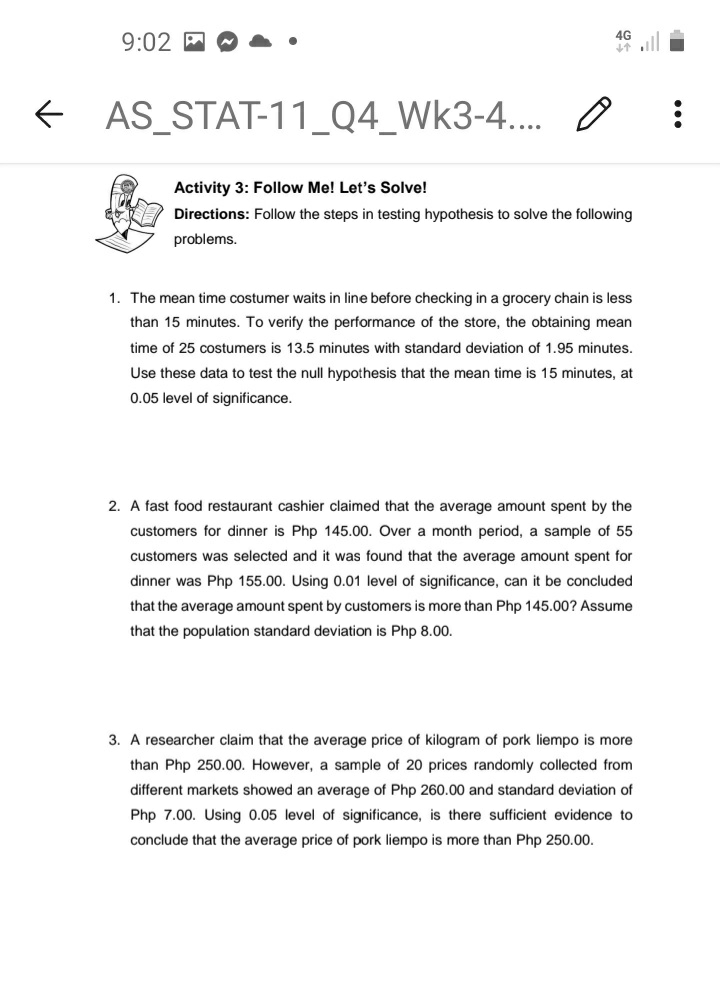 p = 150 a = 0.05 o =known Ha: J 2.5 n