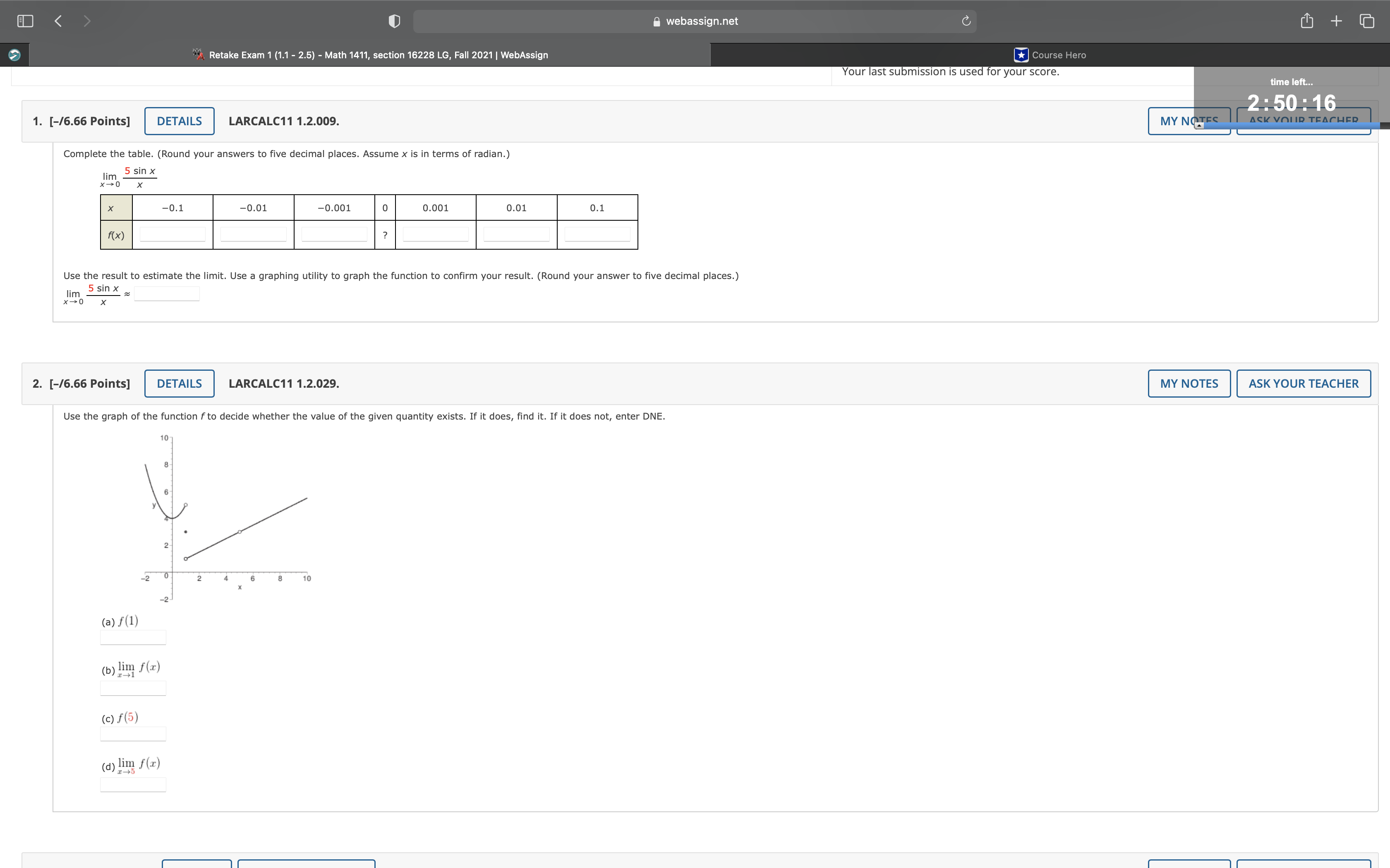  webassign.net C + "Retake Exam 1 (1.1 - 2.5) - Math