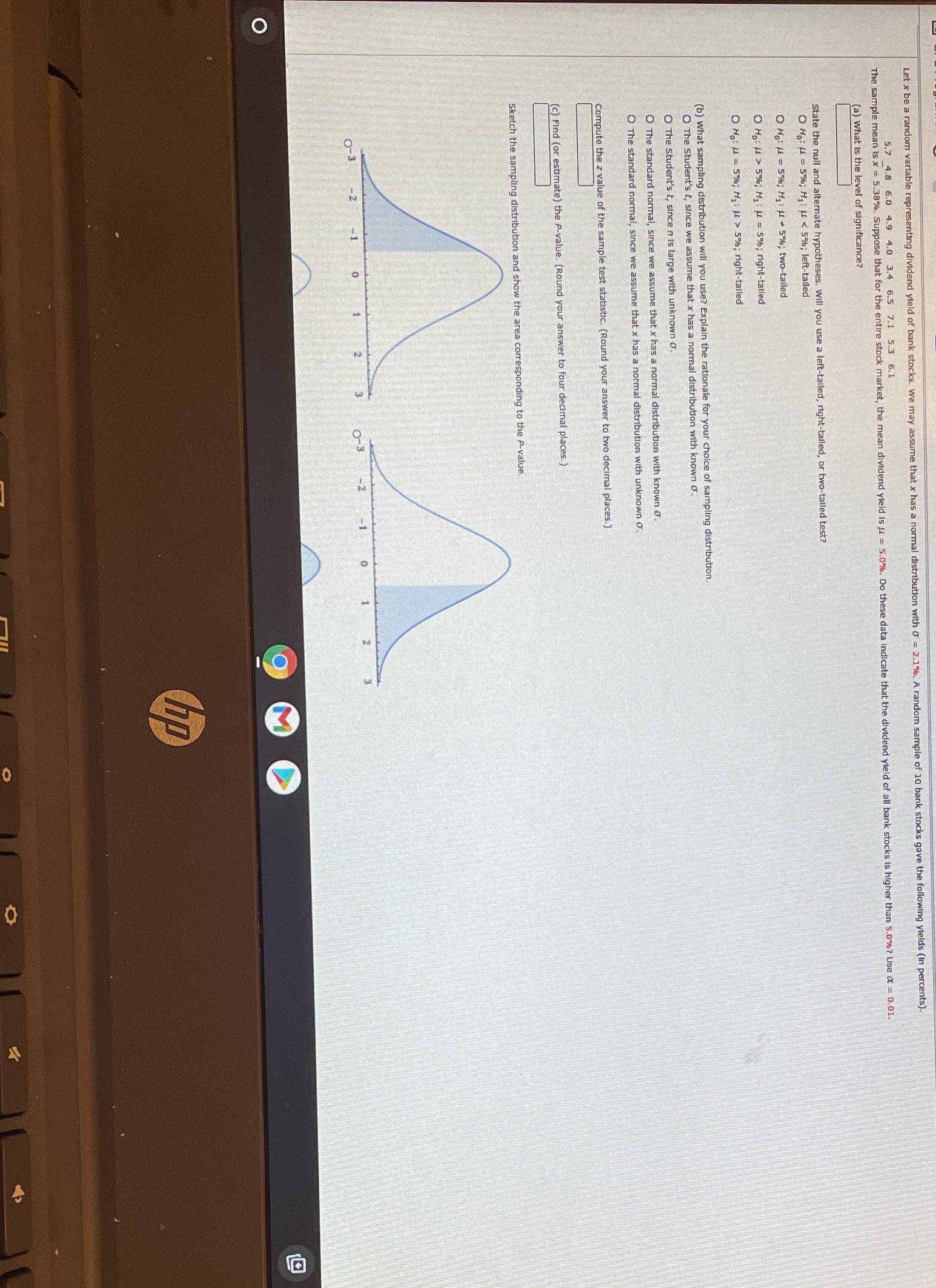 Let x be a random variable representing dividend yield of bank