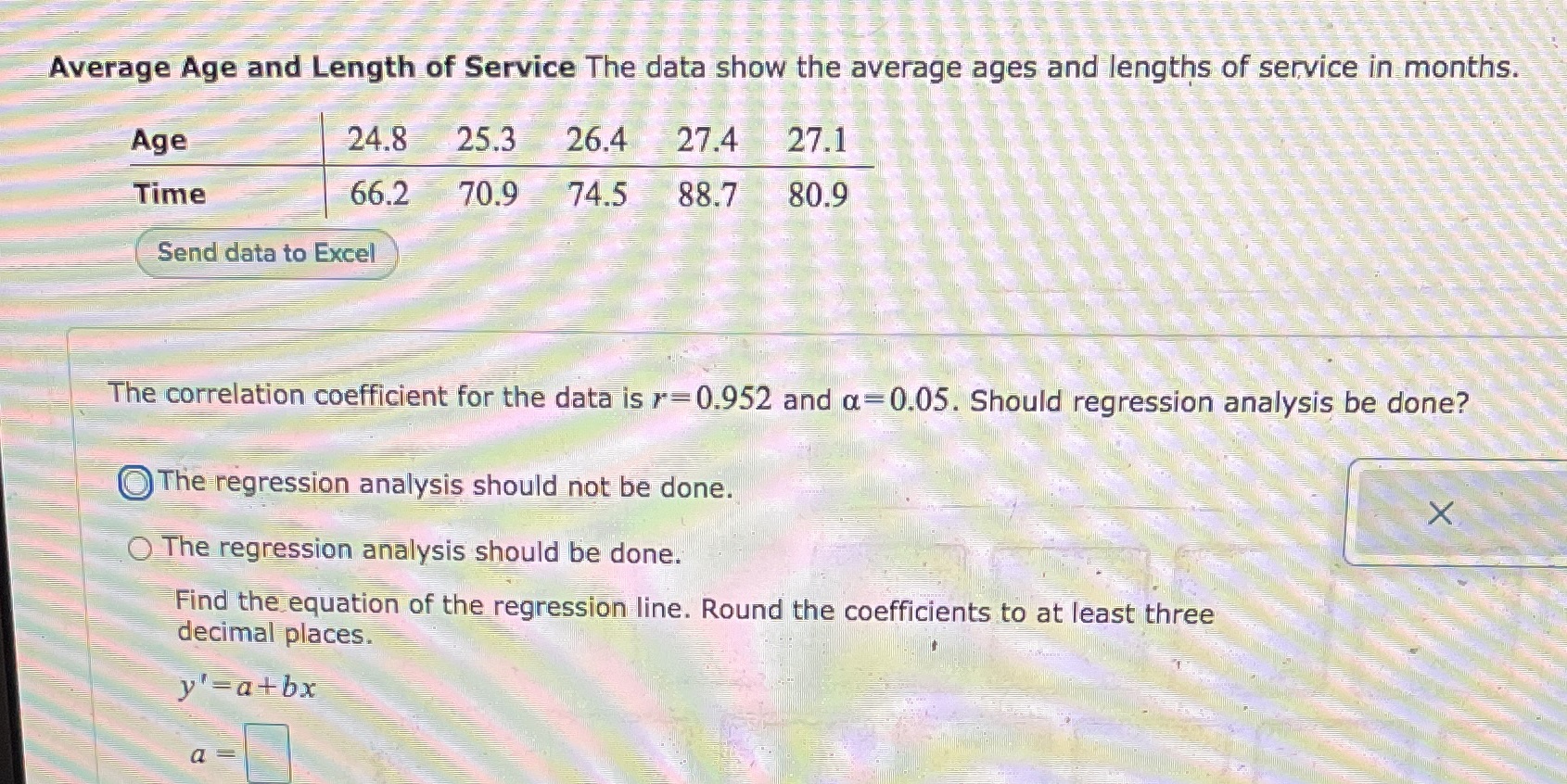 Should a regression analysis be done? Average Age and Length of Service
