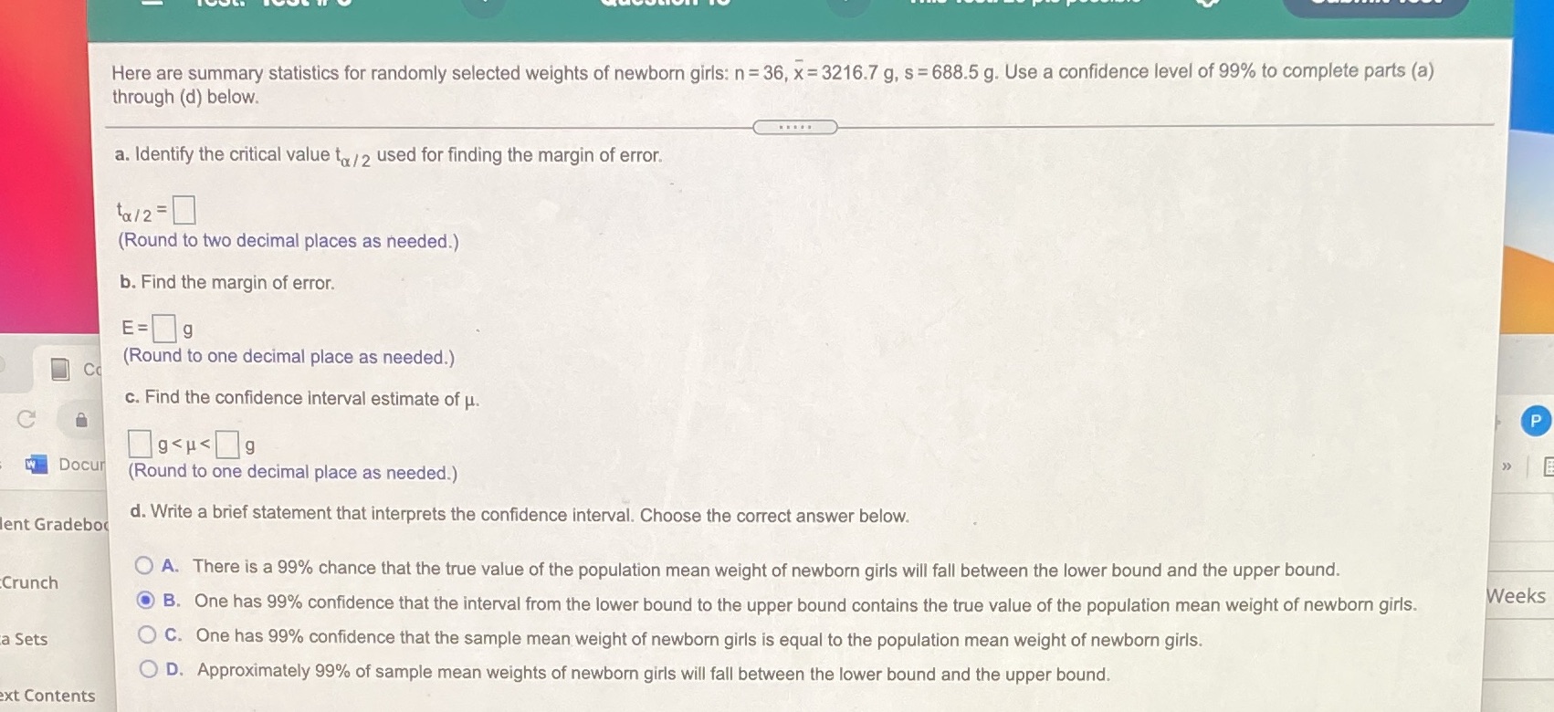 Need help to understand this problem Here are summary statistics for randomly