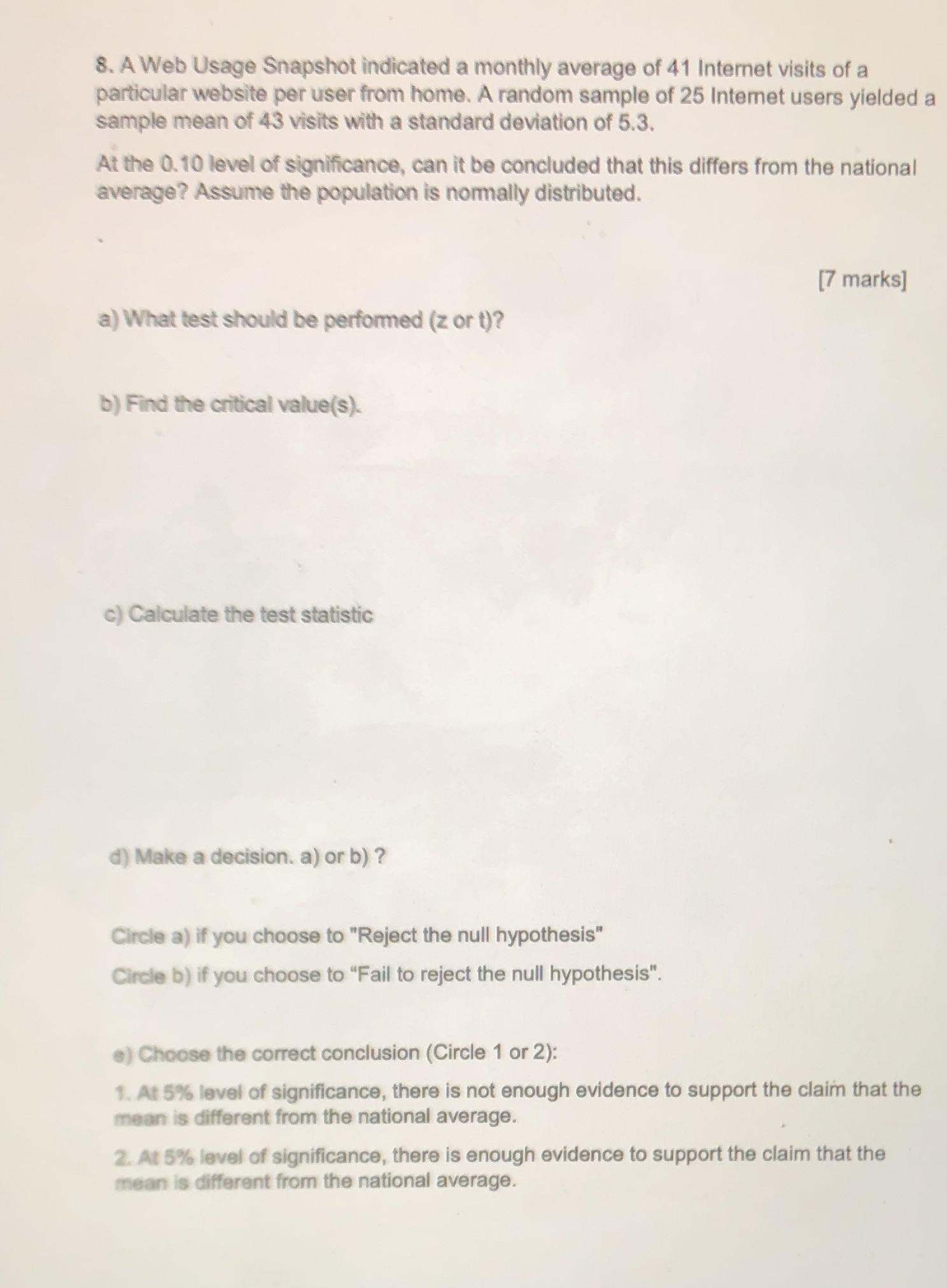 8 8. A Web Usage Snapshot indicated a monthly average of 41
