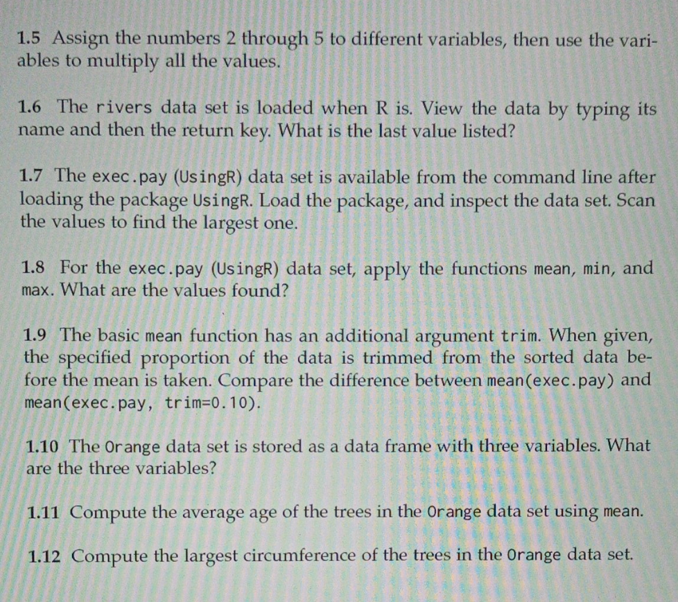 please help me answer this 1.5 Assign the numbers 2 through 5